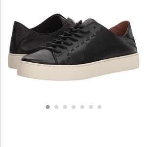 NEW! FRYE Lena Low Lace Black Leather Sneaker 8.5